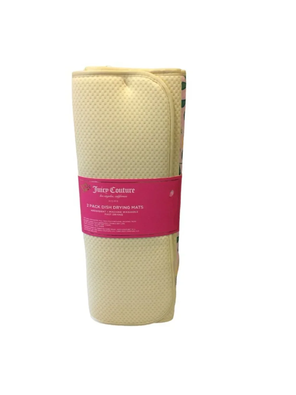 JUICY COUTURE Love Juicy Lemons 2 Pack Dish Drying Mats Machine Washable